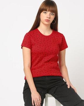 women printed regular fit round-neck t-shirt