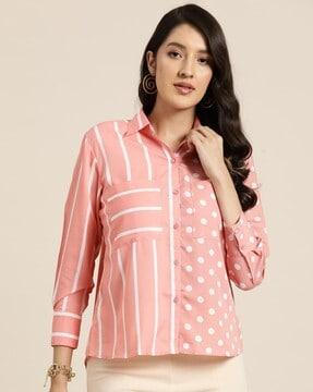 women printed regular fit shirt