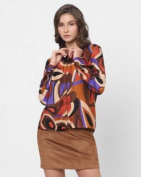 women printed regular fit shirt