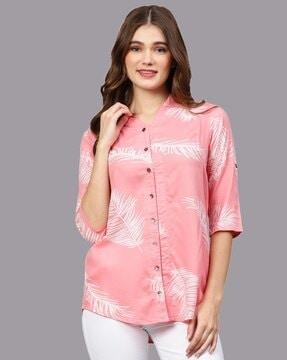 women printed regular fit shirt