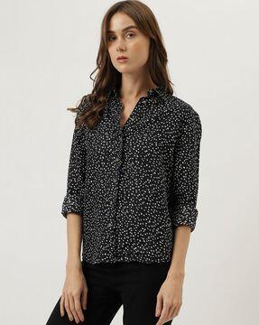 women printed regular fit shirt