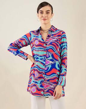 women printed regular fit shirt