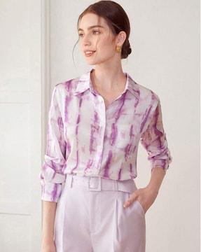 women printed regular fit shirt