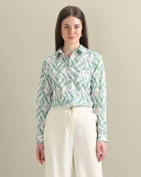 women printed regular fit shirt