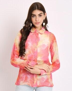 women printed regular fit shirt