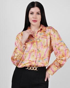 women printed regular fit shirt