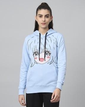 women printed regular fit sweatshirt