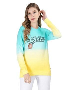 women printed regular fit sweatshirt