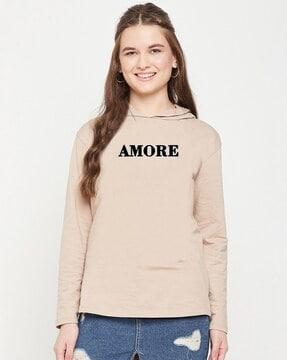 women printed regular fit sweatshirt