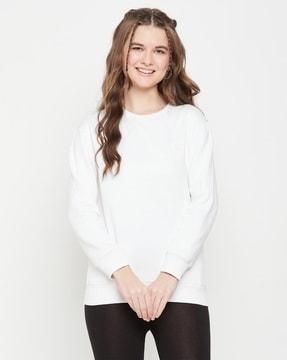 women printed regular fit sweatshirt