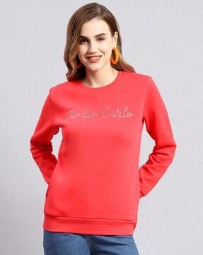 women printed regular fit sweatshirt