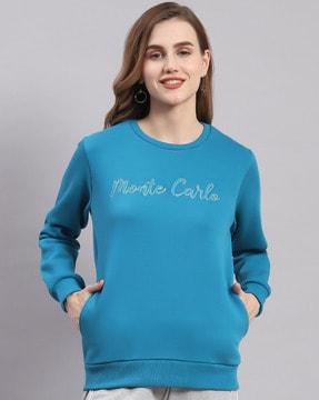 women printed regular fit sweatshirt