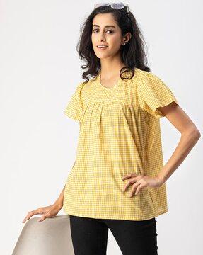 women printed regular fit top