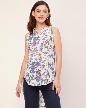 women printed regular fit top