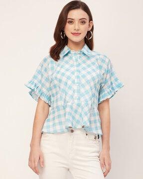 women printed regular fit top