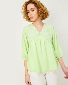 women printed regular fit top