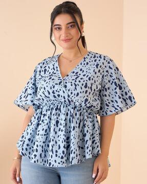 women printed regular fit top