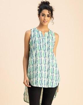 women printed regular fit tunic