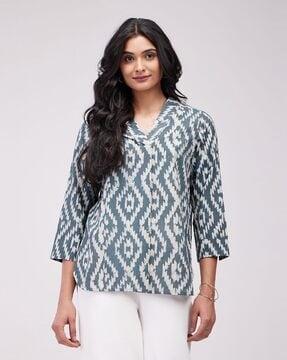 women printed regular fit tunic