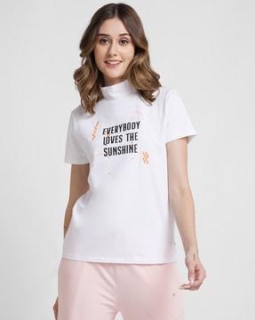 women printed relaxed fit cotton t-shirt