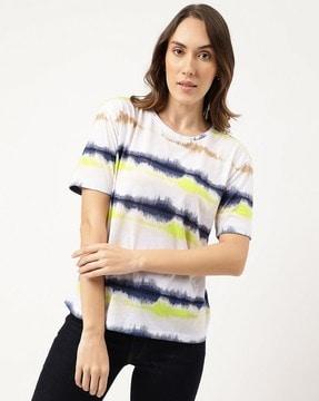 women printed relaxed fit crew-neck t-shirt