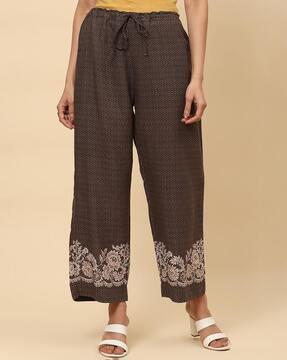 women printed relaxed fit palazzo