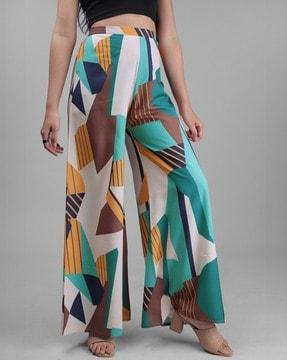 women printed relaxed fit palazzos