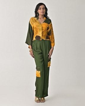 women printed relaxed fit pants