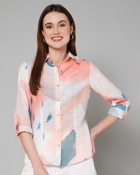 women printed relaxed fit shirt