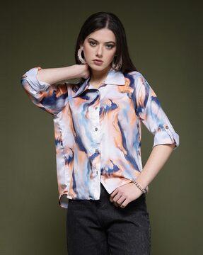 women printed relaxed fit shirt