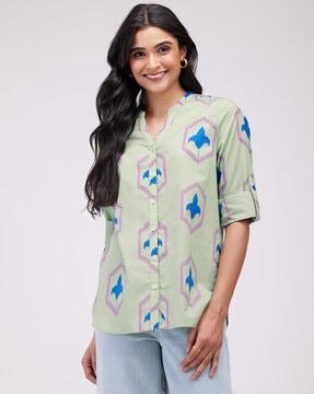 women printed relaxed fit shirt