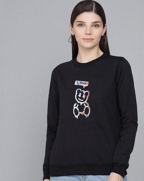 women printed relaxed fit sweatshirt