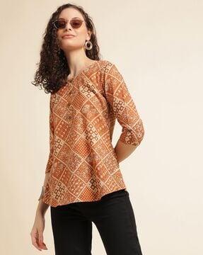 women printed relaxed fit top