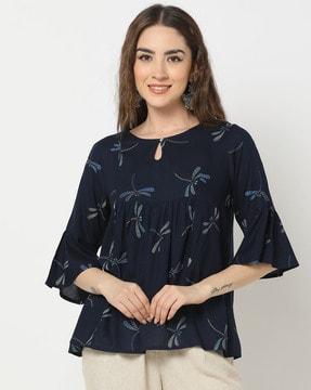 women printed relaxed fit top