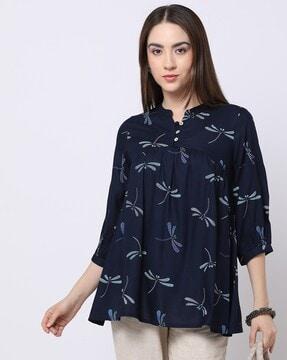 women printed relaxed fit top