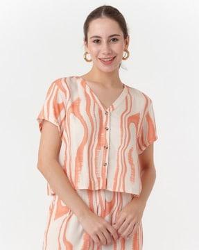 women printed relaxed fit top