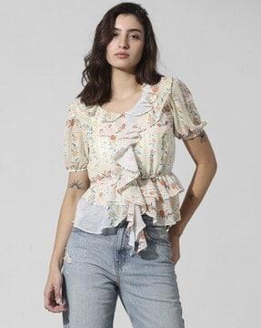 women printed relaxed fit top