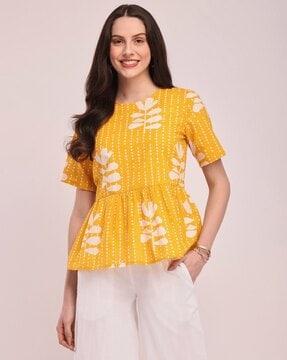 women printed relaxed fit top