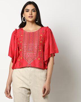 women printed relaxed fit top