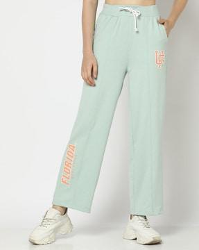 women printed relaxed fit track pants
