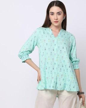 women printed relaxed fit tunic