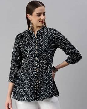 women printed relaxed fit tunic