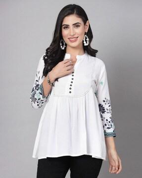 women printed relaxed fit tunic