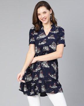 women printed relaxed fit tunic