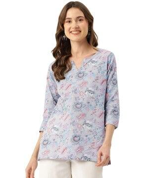 women printed relaxed fit tunic