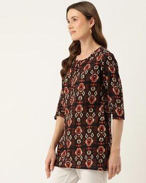 women printed relaxed fit tunic