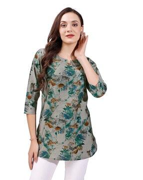 women printed relaxed fit tunic