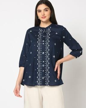 women printed relaxed fit tunic