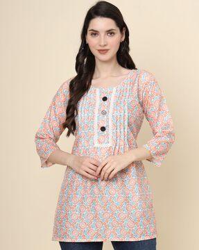 women printed relaxed fit tunic
