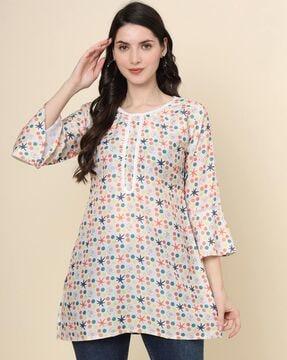 women printed relaxed fit tunic